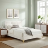 Sofia Channel Tufted Performance Velvet King Platform Bed in White