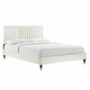 Sofia Channel Tufted Performance Velvet King Platform Bed-MOD-7011 in White