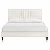 Sofia Channel Tufted Performance Velvet King Platform Bed-MOD-7011 in White