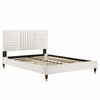 Sofia Channel Tufted Performance Velvet King Platform Bed-MOD-7011 in White
