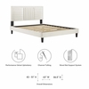 Sofia Channel Tufted Performance Velvet Queen Platform Bed in White