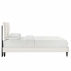 Sofia Channel Tufted Performance Velvet Queen Platform Bed in White