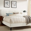 Sofia Channel Tufted Performance Velvet Queen Platform Bed in White