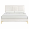 Sofia Channel Tufted Performance Velvet Queen Platform Bed-MOD-6979 in White