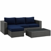 Sojourn 3 Piece Outdoor Patio Sunbrella&reg; Sectional Set