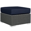 Sojourn 3 Piece Outdoor Patio Sunbrella&reg; Sectional Set in Canvas Navy