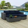 Sojourn 3 Piece Outdoor Patio Sunbrella&reg; Sectional Set in Canvas Navy