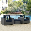 Sojourn 3 Piece Outdoor Patio Sunbrella Sectional Set in Canvas Navy