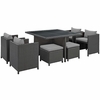 Sojourn 9 Piece Outdoor Patio Sunbrella&reg; Dining Set