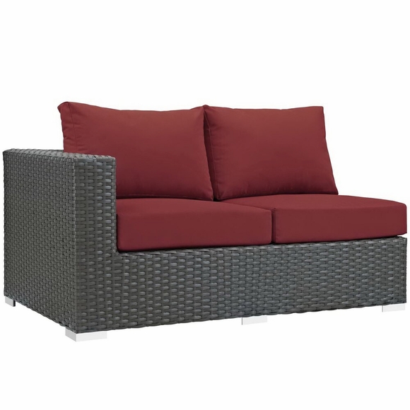 Sojourn Outdoor Patio Sunbrella&reg; Left Arm Loveseat in Canvas Red