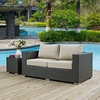 Sojourn Outdoor Patio Sunbrella&reg; Loveseat in Canvas Antique Beige