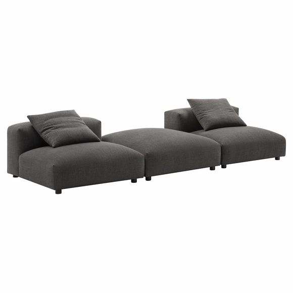 Solace 3-Piece Modular Upholstered Fabric Sectional Sofa