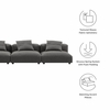 Solace 3-Piece Modular Upholstered Fabric Sofa