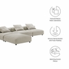 Solace 4-Piece Modular Upholstered Fabric Sectional Sofa
