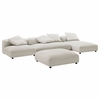 Solace 4-Piece Modular Upholstered Fabric Sectional Sofa With Ottoman