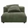 Solace Modular Corduroy Upholstered Armless Chair and Ottoman Set