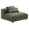 Solace Modular Corduroy Upholstered Armless Chair and Ottoman Set