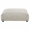 Solace Modular Corduroy Upholstered Armless Chair and Ottoman Set