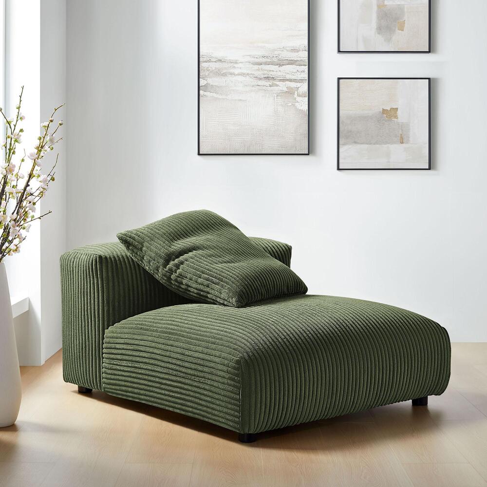 Solace Modular Corduroy Upholstered Armless Loveseat main image 1