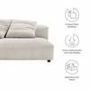 Solace Modular Corduroy Upholstered Armless Loveseat