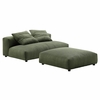 Solace Modular Corduroy Upholstered Armless Loveseat and Ottoman Set