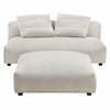 Solace Modular Corduroy Upholstered Armless Loveseat and Ottoman Set