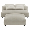 Solace Modular Upholstered Fabric Armless Loveseat and Ottoman Set