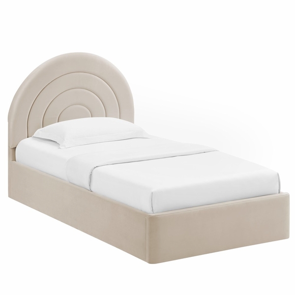 Solana Arched Performance Velvet Twin Platform Bed