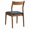 Solara Vegan Leather Wood Dining Side Chairs Set of 2 in Walnut Black