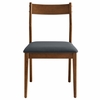 Solara Vegan Leather Wood Dining Side Chairs Set of 2 in Walnut Black