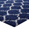 Solvea Moroccan Trellis 8x10 Shag Area Rug in Navy and Ivory