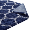 Solvea Moroccan Trellis 8x10 Shag Area Rug in Navy and Ivory