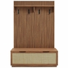 Soma Fluted 3-in-1 Hall Tree With Storage Bench and Coat Rack