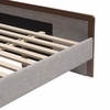 Somune King Bed in Gray & Walnut