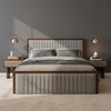 Somune King Bed in Gray & Walnut