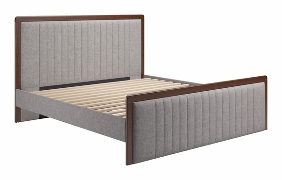 Somune King Bed in Gray & Walnut