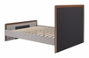 Somune Queen Bed in Gray & Walnut