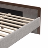 Somune Queen Bed in Gray & Walnut