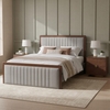 Somune Queen Bed in Gray & Walnut