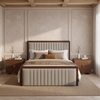 Somune Queen Bed in Gray & Walnut