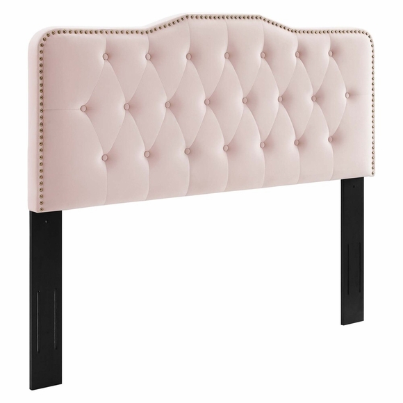 Sophia Tufted Performance Velvet Full/Queen Headboard in Pink