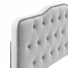 Sophia Tufted Performance Velvet King/California King Headboard in Light Gray