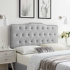 Sophia Tufted Performance Velvet King/California King Headboard in Light Gray