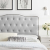 Sophia Tufted Performance Velvet King/California King Headboard in Light Gray