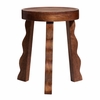 Sorrel Carved Wood Stool in Walnut