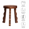 Sorrel Carved Wood Stool in Walnut
