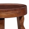 Sorrel Carved Wood Stool in Walnut