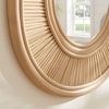 Sovana Oval Rattan Wall Mirror in Natural
