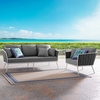 Stance 2 Piece Outdoor Patio Aluminum Sectional Sofa Set MID-3164 in White Gray