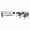 Stance 3 Piece Outdoor Patio Aluminum Sectional Sofa Set MID-3165